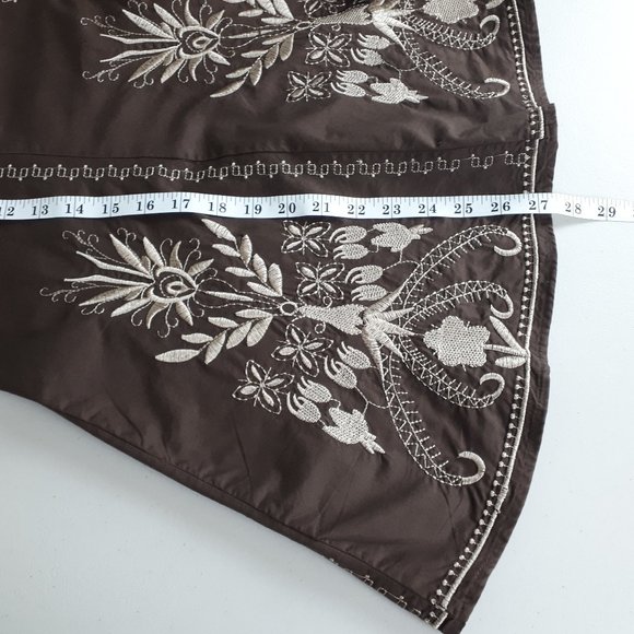 Lucy Paris Brown Embroidered Circle Skirt - Picture 7 of 12